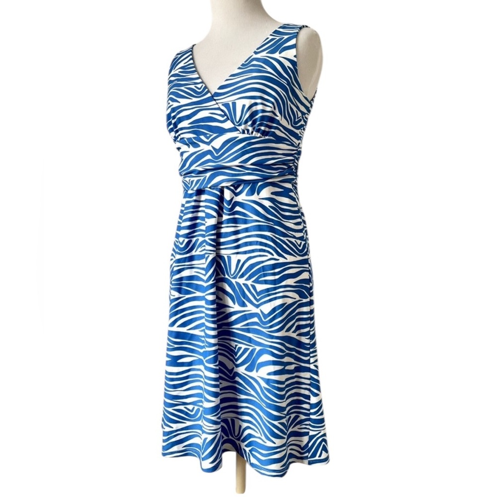 Jude Connally Brittany Blue Zebra Stripe Dress 🆕